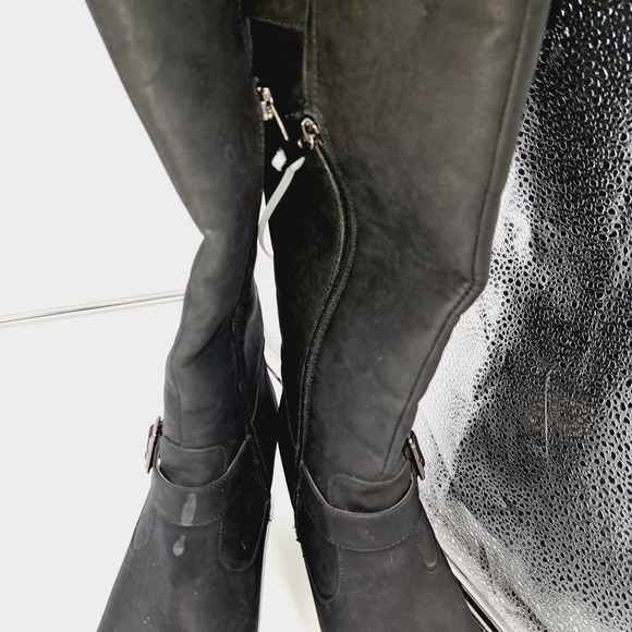 Chelsee Girl Black Knee High Wedge Heel 9 - Picture 5 of 15